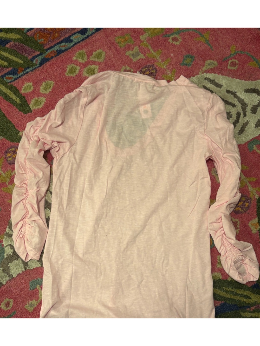NWT SUNDRY RUCHED SLEEVE PINK T SHIRT - Picture 2 of 6